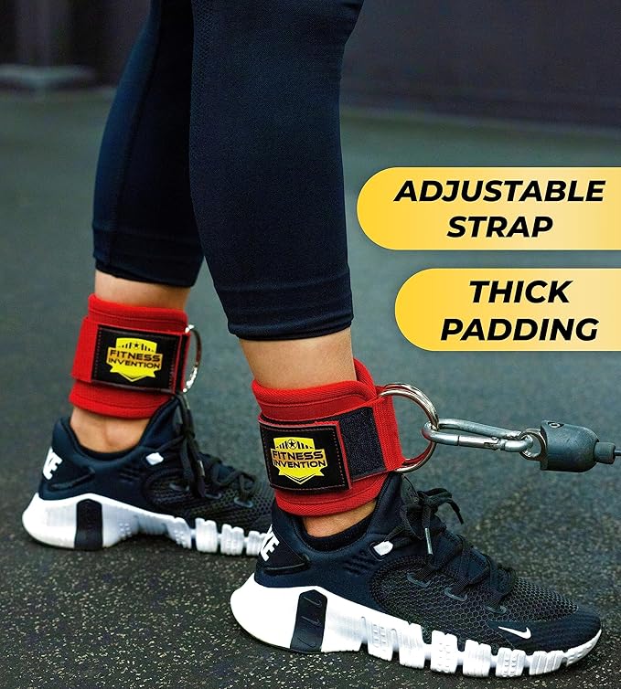 Ankle Straps for Cable Machines (Pair) – Adjustable Padded Ankle Cuffs for Glute & Leg Workouts – Kickbacks, Leg Extensions, Hip Abductors & Lower Body Exercises