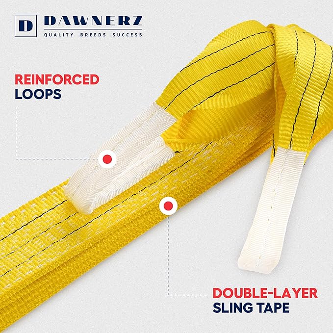 Heavy Duty Equipment Lifting Strap 6600 lbs Vertical WLL 18 ft - Polyester Lifting Sling for Hoist, Crane, Boat (3.5" x18')