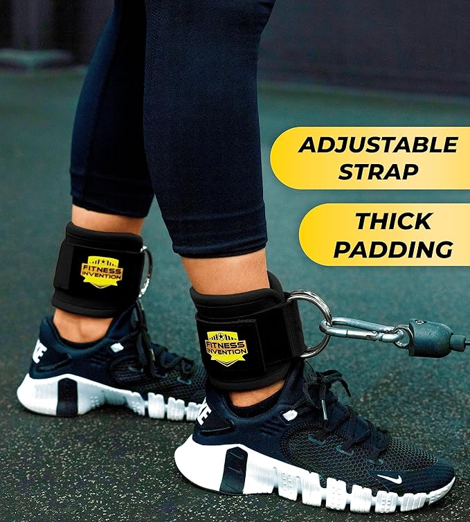 Ankle Straps for Cable Machines (Pair) – Adjustable Padded Ankle Cuffs for Glute & Leg Workouts – Kickbacks, Leg Extensions, Hip Abductors & Lower Body Exercises